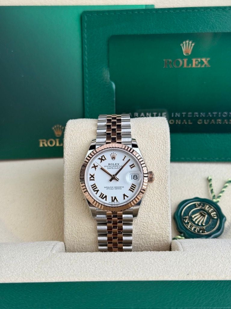 Rolex Steel and Everose Gold Datejust 31 Watch - Fluted Bezel - Rose Index Dial - Jubilee Bracelet - 278271 wrj