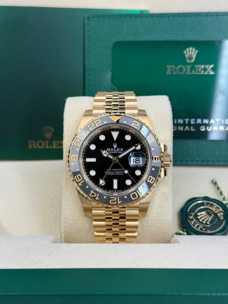 Rolex GMT-Master II Yellow Gold Black Dial Jubilee Bracelet - 126718GRNR (Bumblebee)