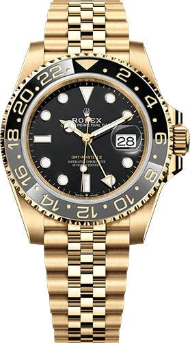 Rolex GMT-Master II Yellow Gold Black Dial Jubilee Bracelet - 126718GRNR (Bumblebee)