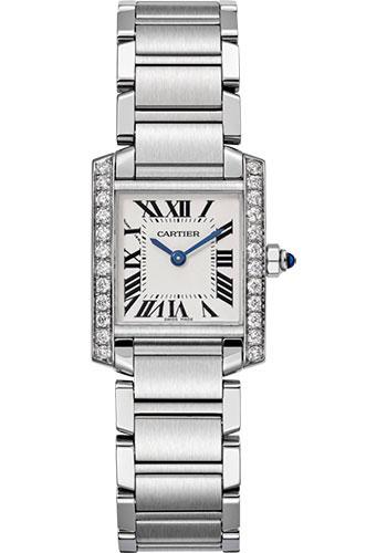 Cartier Tank Francaise Watch - 25.20 mm Steel Diamond Case - W4TA0008