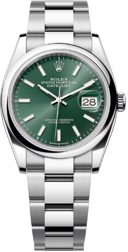 Rolex Datejust 36 Stainless Steel Mint Green Dial & Smooth Domed Bezel Oyster Bracelet Watch - 126200