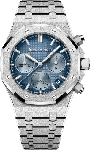 Audemars Piguet Royal Oak 41mm Chronograph Frosted White Gold Blue Dial - 26240BC.GG.1324BC.02