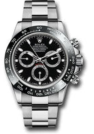 Rolex Steel Cosmograph Daytona 40 Watch - Black Index Dial - 116500LN bk