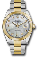 Rolex Steel and Yellow Gold Rolesor Datejust 41 Watch - Smooth Bezel - Mother-of-Pearl Diamond Dial - Oyster Bracelet - 126303 mdo