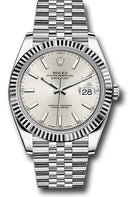 Rolex Steel and White Gold Rolesor Datejust 41 Watch - Fluted Bezel - Silver Index Dial - Jubilee Bracelet - 126334 sij