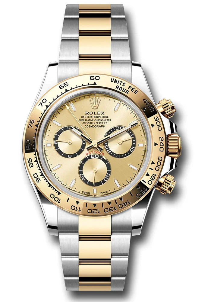 Rolex Yellow Rolesor Cosmograph Daytona Watch - Fixed Bezel - Golden Index Dial - Oyster Bracelet - 126503 chio