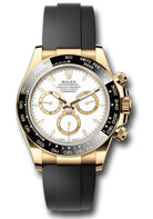 Rolex Yellow Gold Cosmograph Daytona Watch - Black Cerachrom Bezel - White Index Dial - Oysterflex Strap - 126518ln wiof