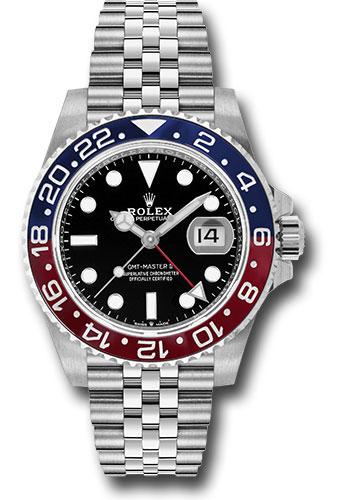 Rolex Steel GMT-Master II 40 Watch - Blue And Red Pepsi Bezel - Black Dial - Jubilee Bracelet - 126710BLRO PEPSI
