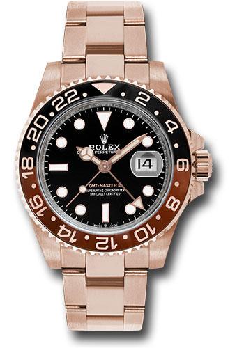 Rolex Everose GMT-Master II 40 Watch - Black And Brown Bezel - Black Dial - Oyster Bracelet - 126715CHNR bk ROOTBEER