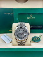 Rolex Steel and White Gold Rolesor Datejust 41 Watch - Fluted Bezel - Slate Green Roman Dial - Jubilee Bracelet - 126334 Wimbledon