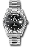 Rolex 950 Platinum Day-Date 40 Watch -  Bezel - Black Index Dial - President Bracelet - 228396TBR bkip