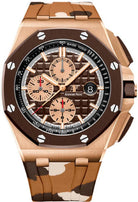 Audemars Piguet Royal Oak Offshore Selfwinding Chronograph Rose Gold Brown Index Dial & Ceramic Bezel Rubber Bracelet | 26401RO.OO.A087CA.01