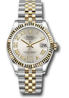 Rolex Steel and Yellow Gold Datejust 31 Watch - Fluted Bezel - Silver Diamond Roman Six Dial - Jubilee Bracelet - 278273 sdr6j