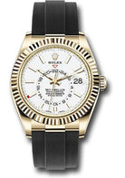 Rolex Yellow Gold Sky-Dweller Watch - White Index Dial - Oysterflex Bracelet - 2020 Release - 326238 wi