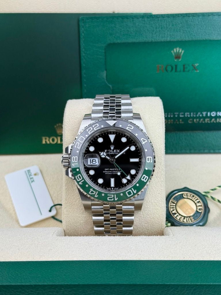Rolex GMT-Master II "Sprite" Stainless Steel 40 mm Black Dial Jubilee Bracelet Watch - 126720VTNR