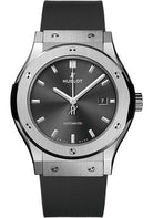 Hublot Classic Fusion Racing Grey Titanium Watch - 42 mm - Gray Dial - Gray Lined Rubber Strap-542.NX.7071.RX