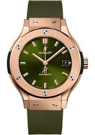 Hublot Classic Fusion King Gold Green Watch - 38 mm - Green Dial - Green Lined Rubber Strap-565.OX.8980.RX