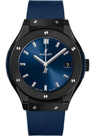 Hublot Classic Fusion Ceramic Blue Watch - 33 mm - Blue Dial - Blue Lined Rubber Strap-581.CM.7170.RX