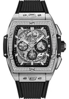Hublot Spirit of Big Bang Titanium Diamonds Watch - 42 mm - Sapphire Dial - Black Rubber Strap-642.NX.0170.RX.1104