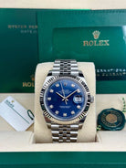 Rolex Steel and White Gold Rolesor Datejust 41 Watch - Fluted Bezel - Blue Diamond Dial - Jubilee Bracelet - 126334 bldj