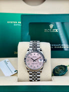 Rolex Steel and White Gold Datejust 31 Watch - Fluted Bezel - Pink Diamond Dial - Jubilee Bracelet - 278274 pdj
