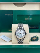 Rolex Steel and White Gold Datejust 31 Watch - Fluted Bezel - White Mother-Of-Pearl Diamond Dial - Jubilee Bracelet - 278274 mdj
