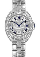 Cartier Cle De Cartier Watch - 31 mm White Gold Diamond Case - Diamond Bezel - Silver Diamond Dial - HPI00980