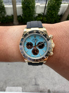 Rolex Cosmograph Daytona 40mm Yellow Gold Turquoise Blue Black Dial Cerachrom Bezel Oysterflex Bracelet - 126518LN - 2025