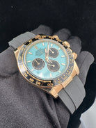 Rolex Cosmograph Daytona 40mm Yellow Gold Turquoise Blue Black Dial Cerachrom Bezel Oysterflex Bracelet - 126518LN - 2025