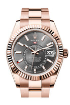 Rolex Sky Dweller 42 Slate Dial Rose Gold Oyster Mens Watch 336935 Rhodium Dial