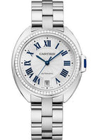 Cartier Cle de Cartier Watch - 35 mm White Gold Diamond Case - White Dial - WJCL0044