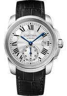 Cartier Calibre de Cartier Watch - 38 mm Steel Case - Silvered Dial - Black Alligator Strap - WSCA0003