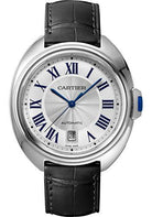 Cartier Cle de Cartier Watch - 40 mm Steel Case - Silvered Dial - Black Alligator Strap - WSCL0018