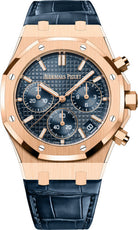 Audemars Piguet Royal Oak Chronograph Rose Gold Blue Dial 41mm Leather Strap | 26240OR.OO.D315CR.02