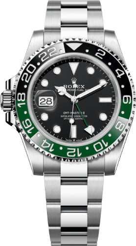 Rolex GMT-Master II "Sprite" Stainless Steel 40 mm Black Dial Oyster Bracelet - 126720VTNR