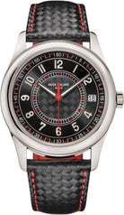 Patek Philippe Calatrava Date Sweep Seconds White Gold Black Carbon Motif Dial Red | 6007G-010