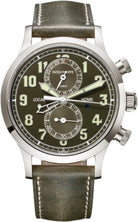 Patek Philippe Complications Calatrava Pilot Travel Time Chronograph White Gold Khaki Green Dial | 5924G-010