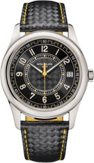 Patek Philippe Calatrava Date Sweep Seconds White Gold Black Carbon Motif Yellow Dial | 6007G-001
