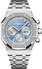 Audemars Piguet Royal Oak 38mm Chronograph Stainless Steel Light Blue Dial Diamond Bezel | 26715ST.ZZ.1356ST.01