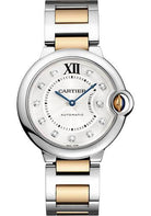 Cartier Ballon Bleu de Cartier Watch - Medium Steel Case - Diamond Dial - Steel And Pink Gold Bracelet - WE902031
