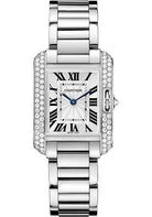 Cartier Tank Anglaise Watch - Small White Gold Diamond Case - WT100008